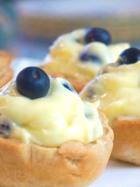 Sugar Free Tartlets : Lemon-Blueberry, by The Diabetic Pastry Chef