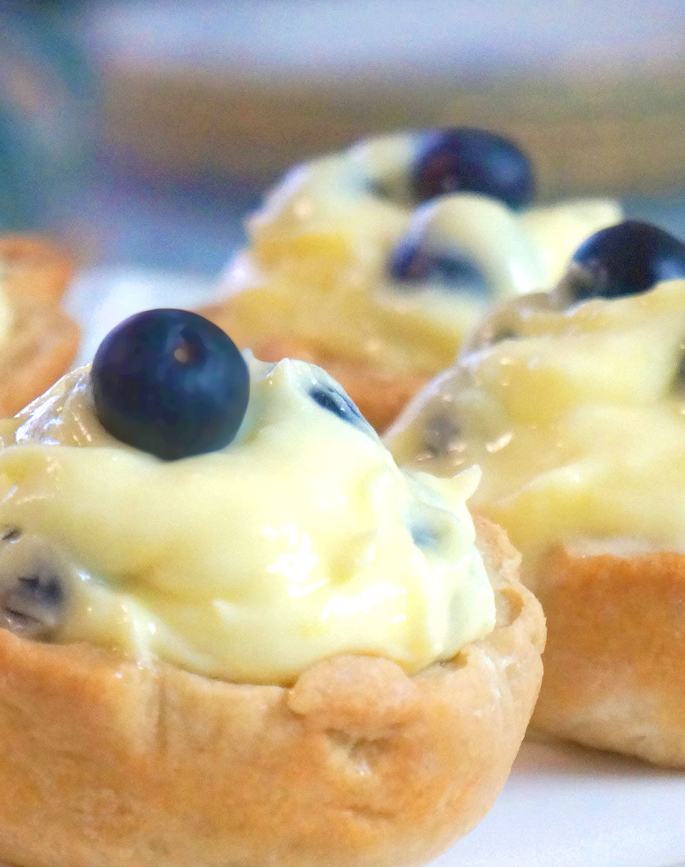 Sugar Free Tartlets : Lemon-Blueberry, by The Diabetic Pastry Chef
