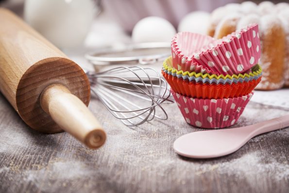 Baking utensils with cupcake cases